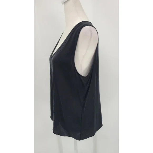 Quince Silk Stretch Tank Top Women Large Black Minimalist Capsule Washable - Picture 3 of 9